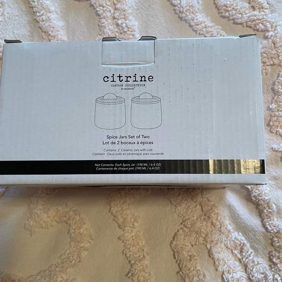 Anthropologie  Citrine spice jars. Set of two. Brand new in box. - Picture 5 of 5